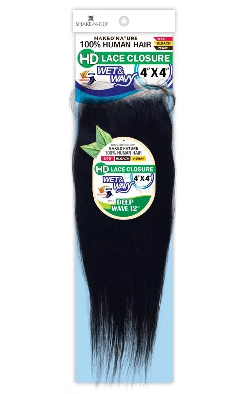 SHAKE-N-GO NAKED HD 4X4 WW DEEP WAVE 12 " LACE CLOSURE