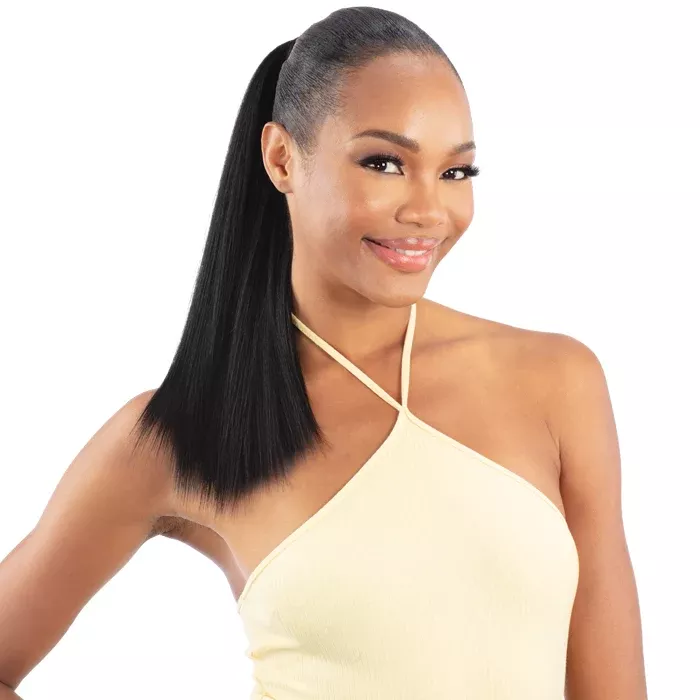 Shake N Go Organique Human Hair Blend PonyPro Secret Pocket Drawstring Ponytail - WATER CURL 18"