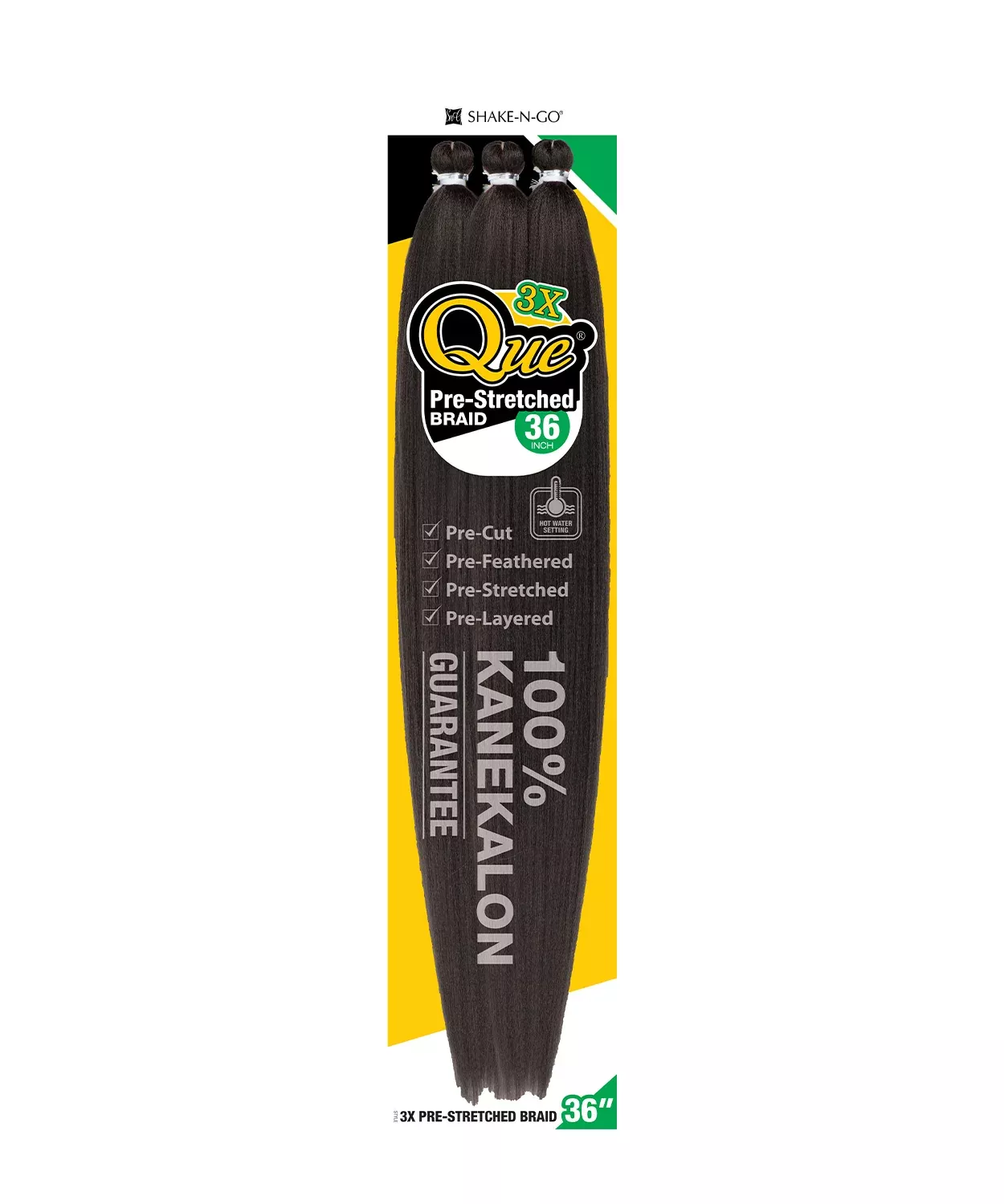 Shake-N-Go Que 100% Kanekalon Pre-Stretched Braid 36"