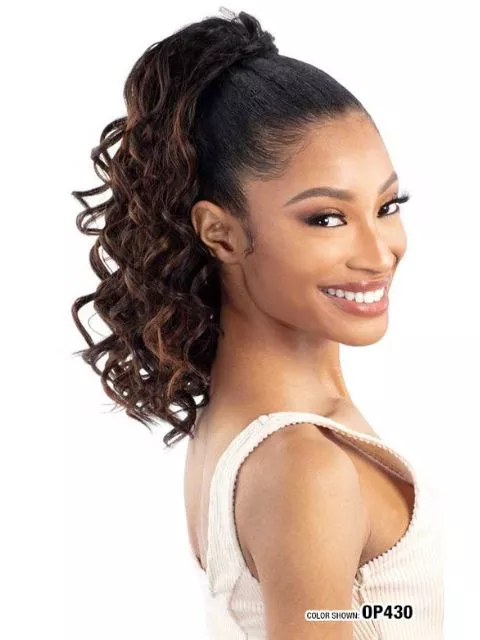Shake N Go Que Drawstring Ponytail- Q-LOOSE DEEP 14″