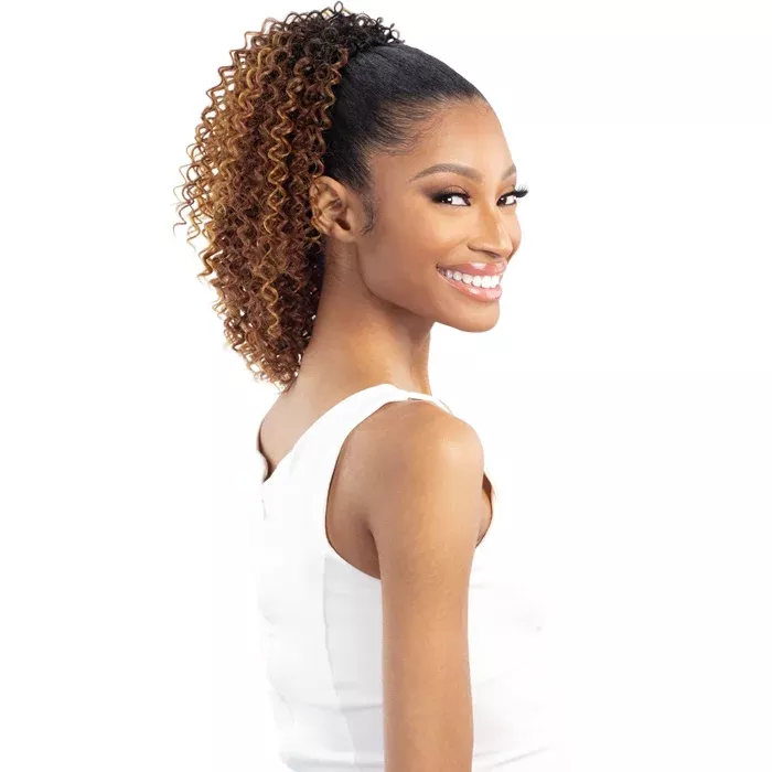Shake N Go Que Human Hair Blend Drawstring Ponytail - Q-JERRY CURL 12"