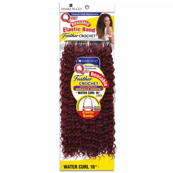 Shake N Go Que Human Hair Mastermix Feather Crochet Braids - WATER CURL 18"