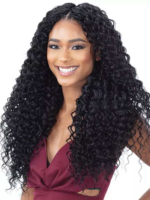 SHAKE N GO SYNTHETIC ORGANIQUE WEAVE BEACH CURL 24 "