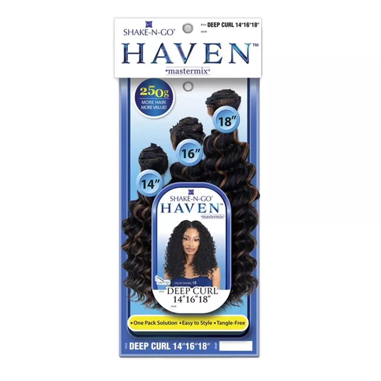 Shake-N-Go Weave Haven Mastermix 3 Bundles Deep Curl 14"16"18"