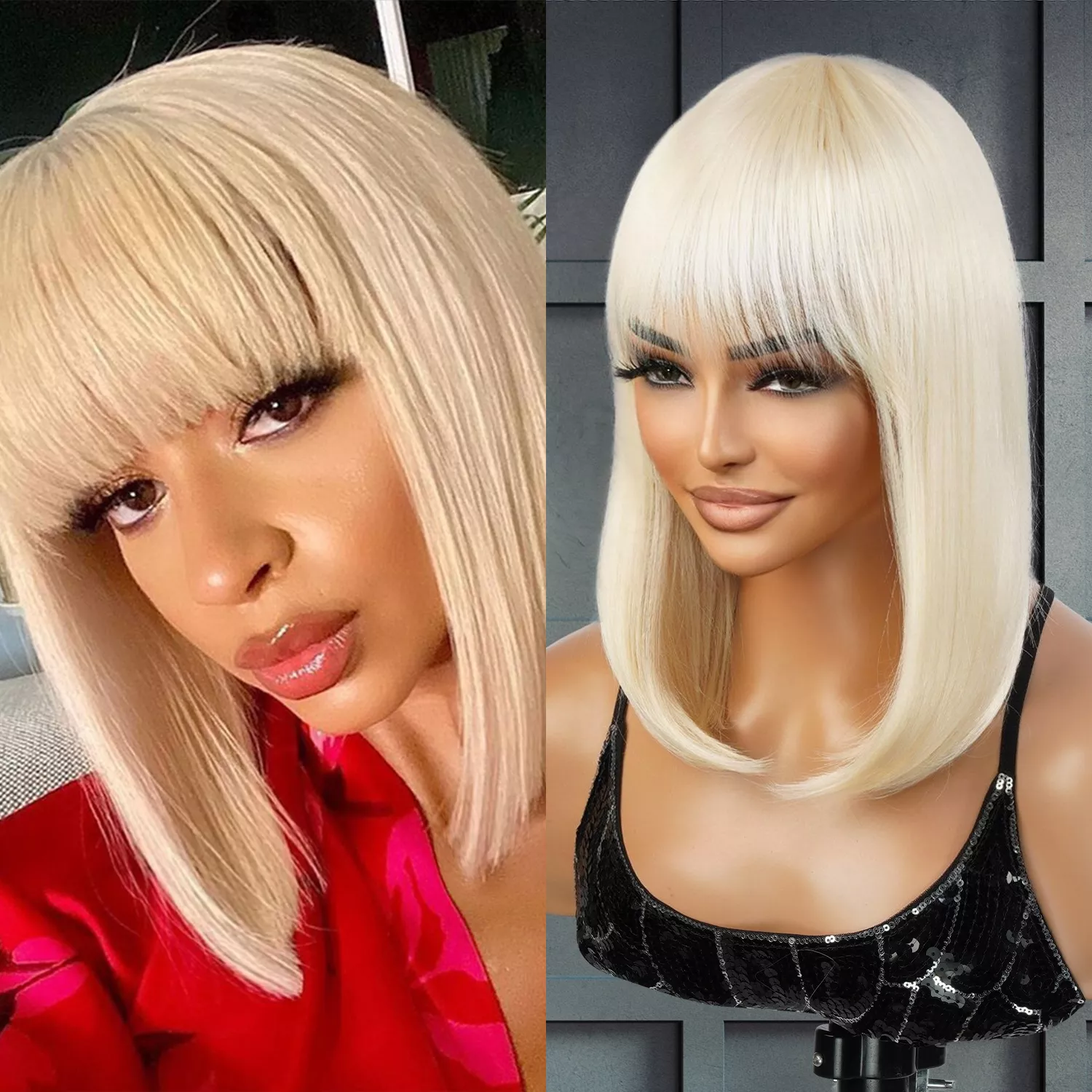 Shoulder Length Straight Bob with Bang Wig SEXY15