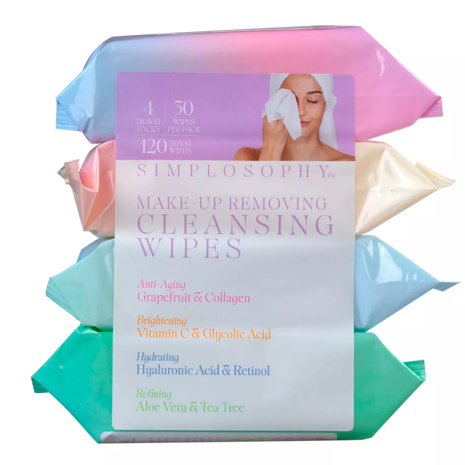 Simplosophy Makeup Removing Cleansing Wipes 4pk