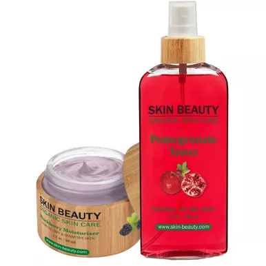 Skin Beauty Organics Pure Pomegranate Toner & Pure Blackberry Moisturizer - Kit (NEW)