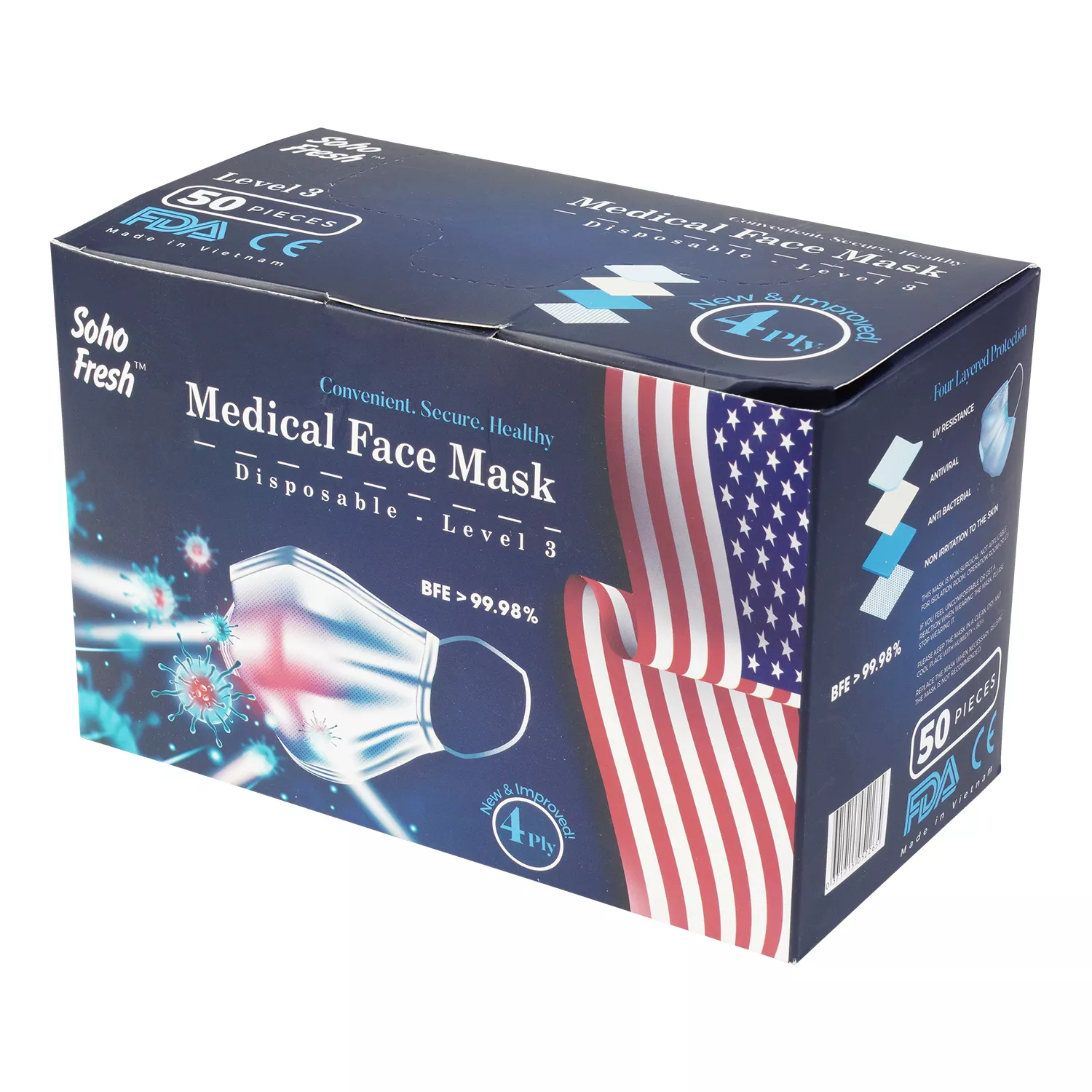 Soho Fresh Disposable Level 3 Medical Face Mask 50pcs