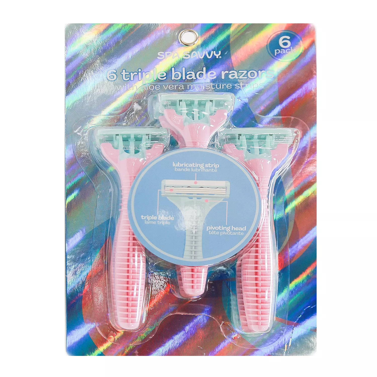 Spa Savvy Aloe Vera Moisture Strips with Triple Blade Razors 6pk