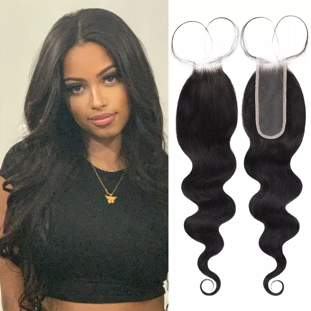 Starlet 100% Virgin Unprocessed Human Hair 2X6 Closure Body Wave(10"-18")