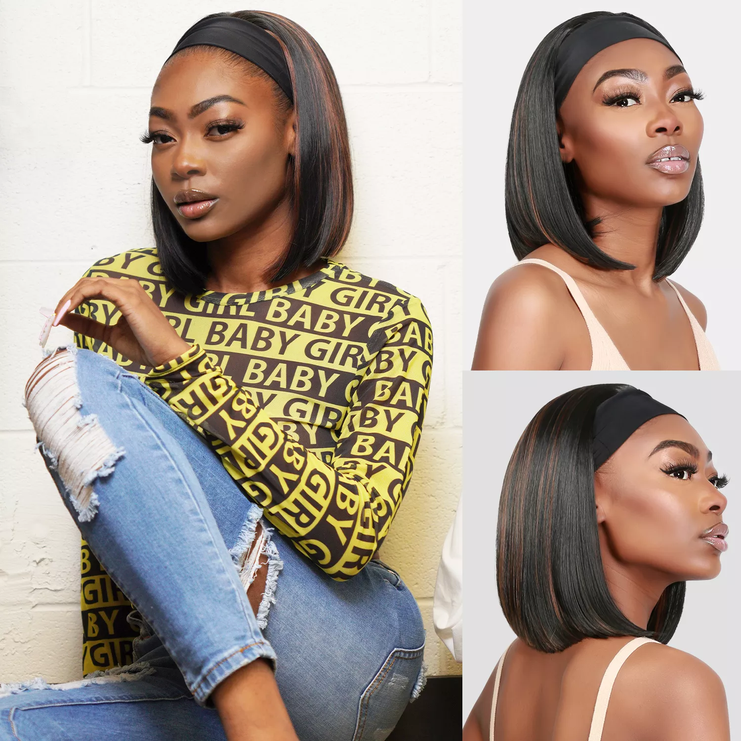 Studio Cut by Pros Glueless None Lace Headband Wig HBW001