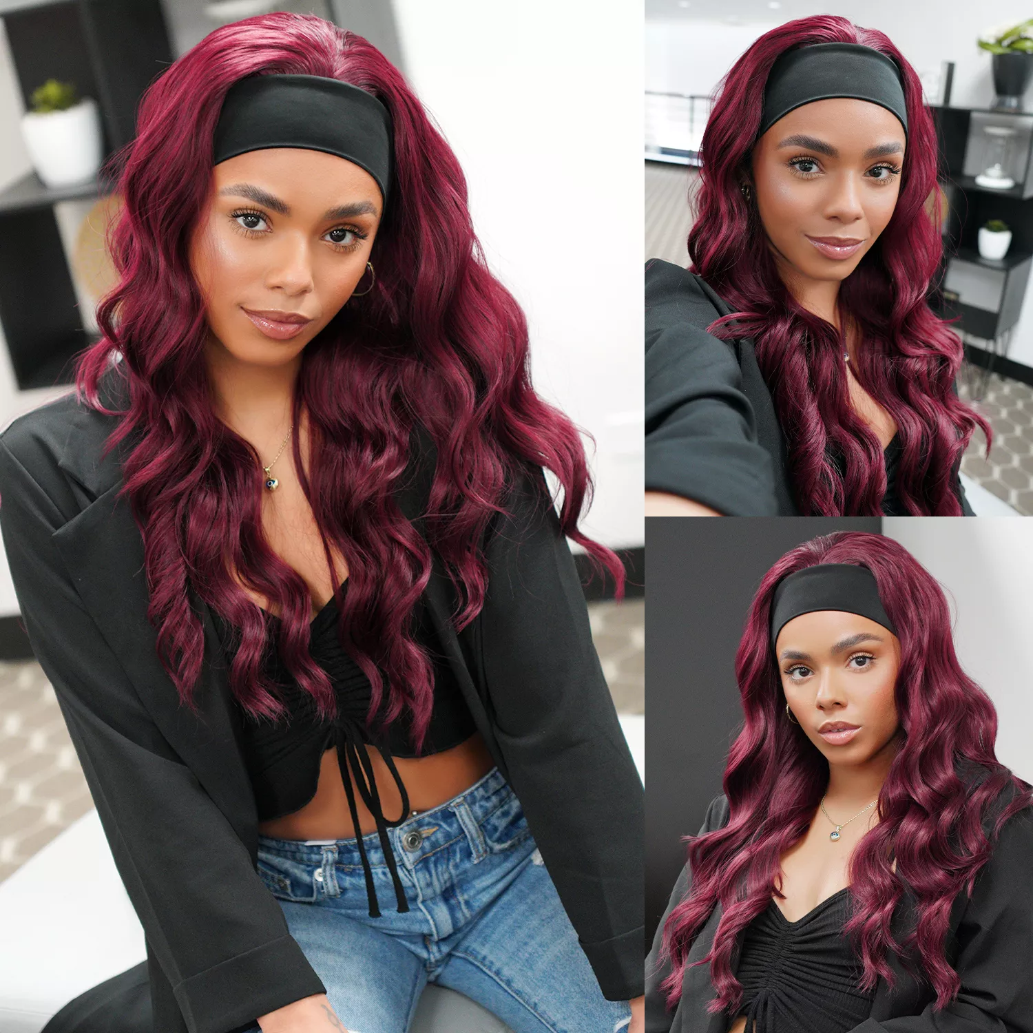 Studio Cut by Pros Glueless None Lace Headband Wig HBW004