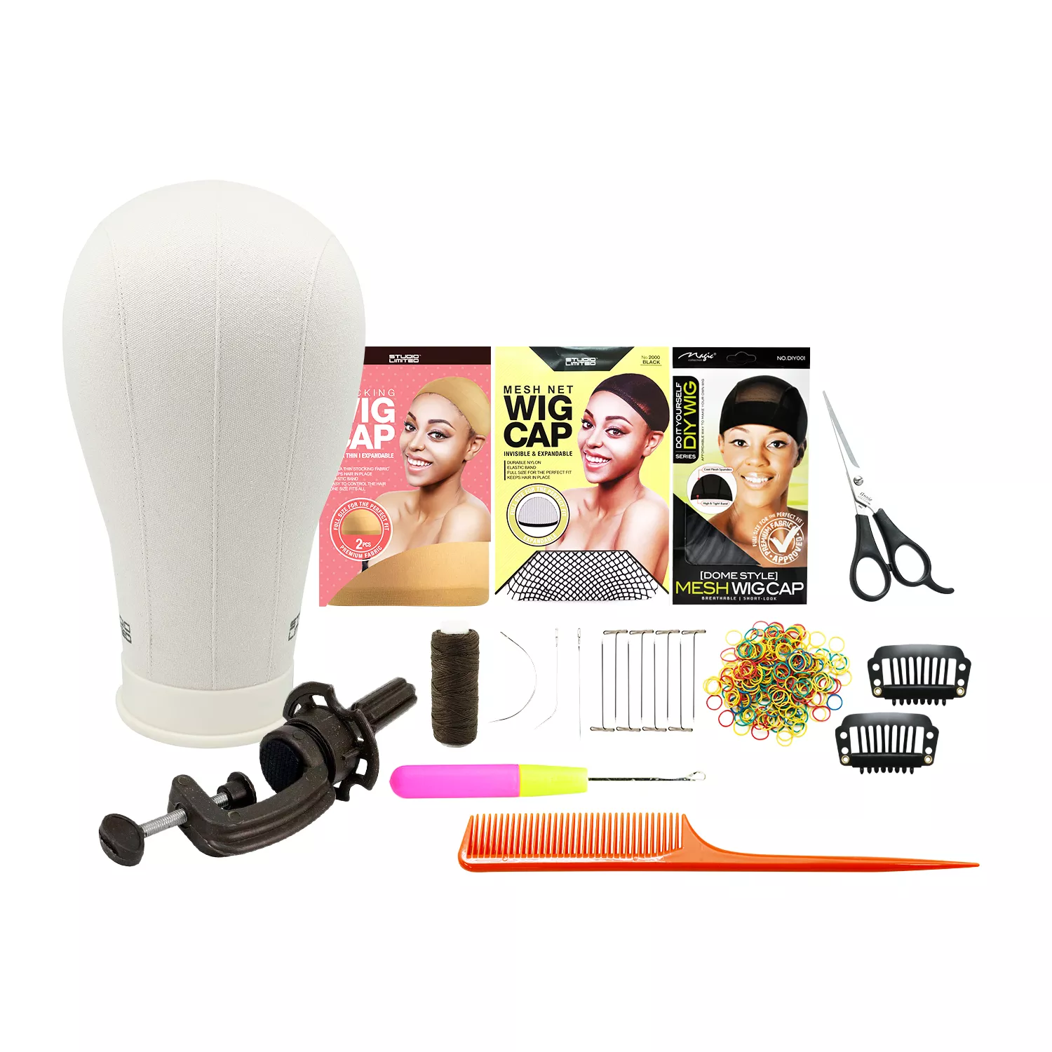Studio Limited PU Canvas Block Head 12pcs DIY Wig Starter Kit