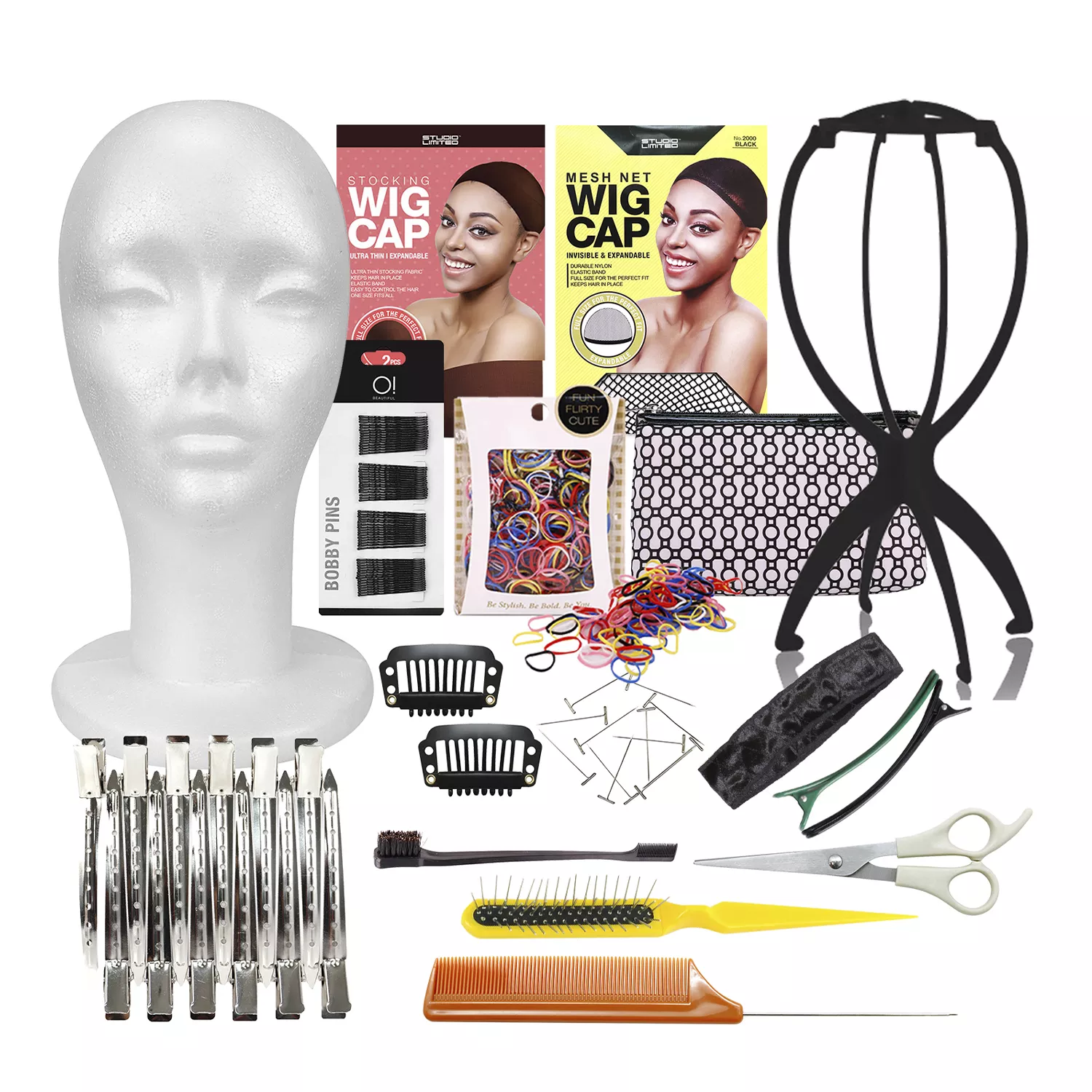 Studio Limited Styrofoam Head 16pcs DIY Wig Starter Kit