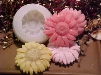 Sunflower Small Soap 1 Cavity Silicone Mold 1902