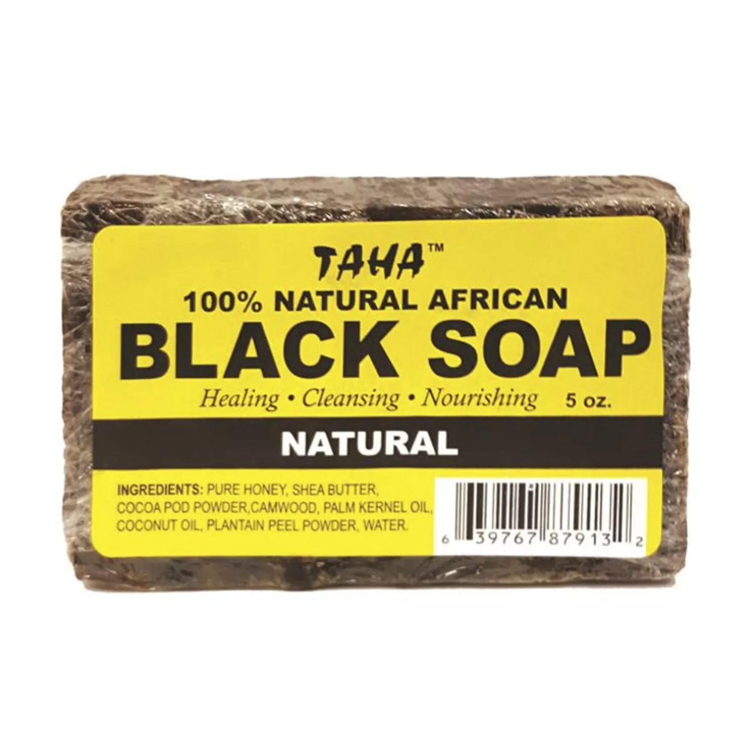 Taha 100% Natural African Black Soap Natural 5oz