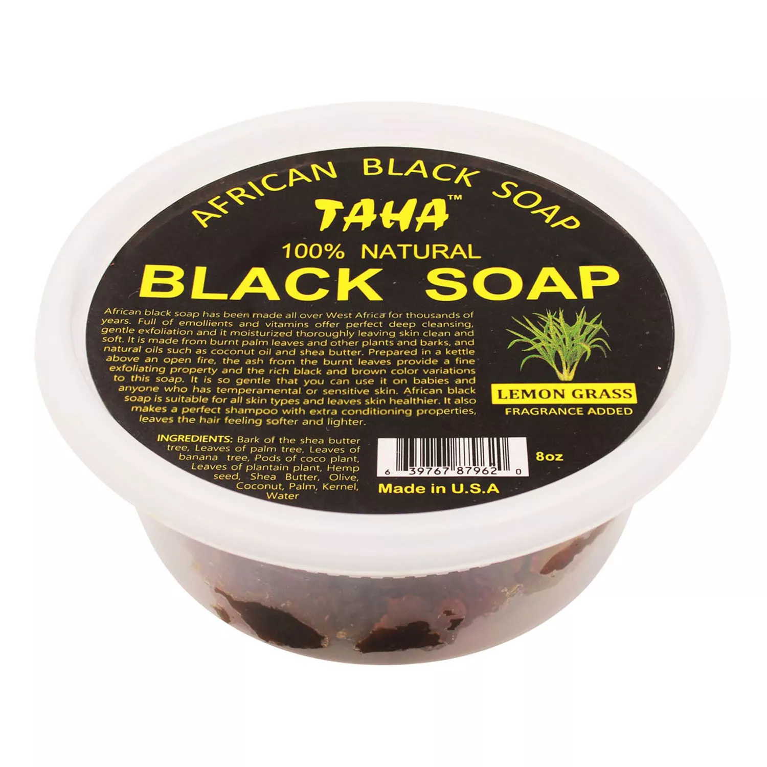 Taha 100% Natural Black Soap 8oz