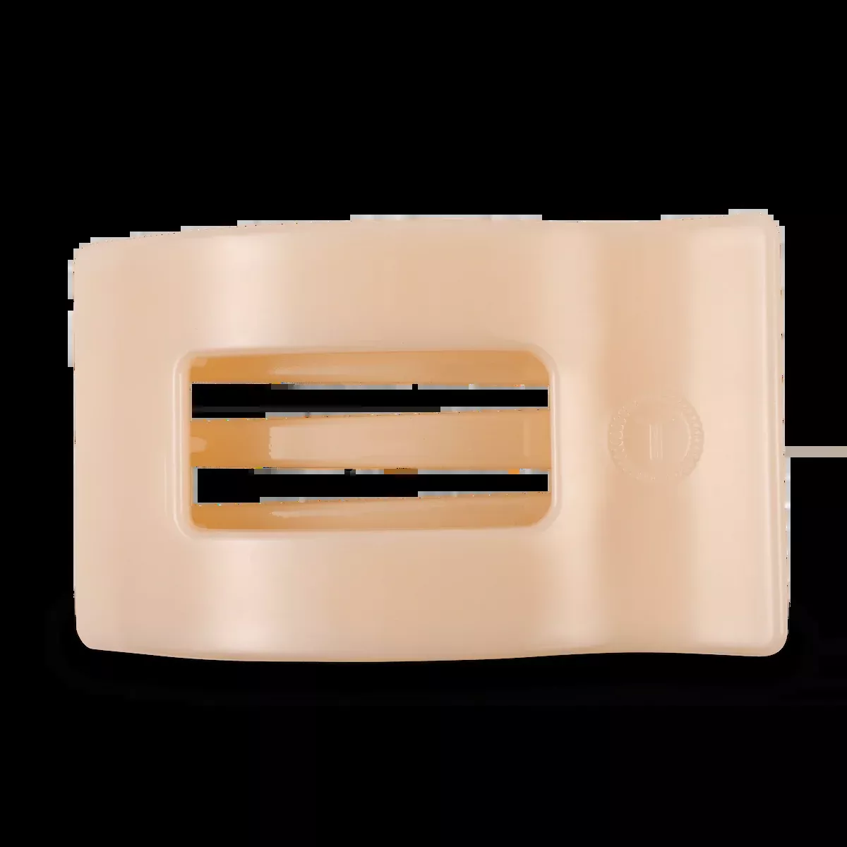 TELETIES Almond Beige Large Flat Rectangle Hair Clip