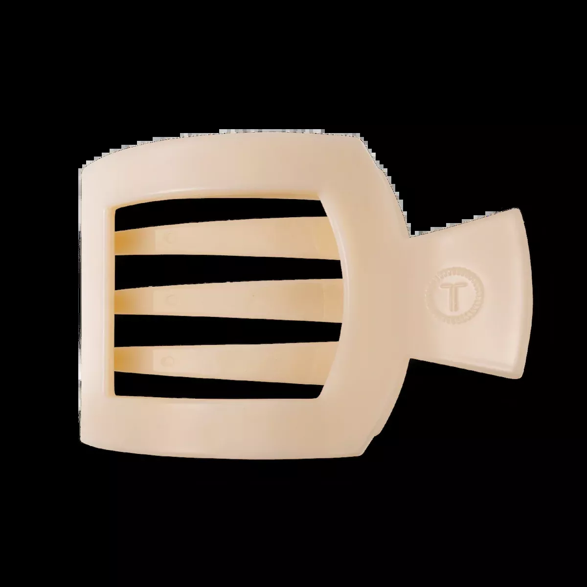 TELETIES Almond Beige Large Flat Square Hair Clip
