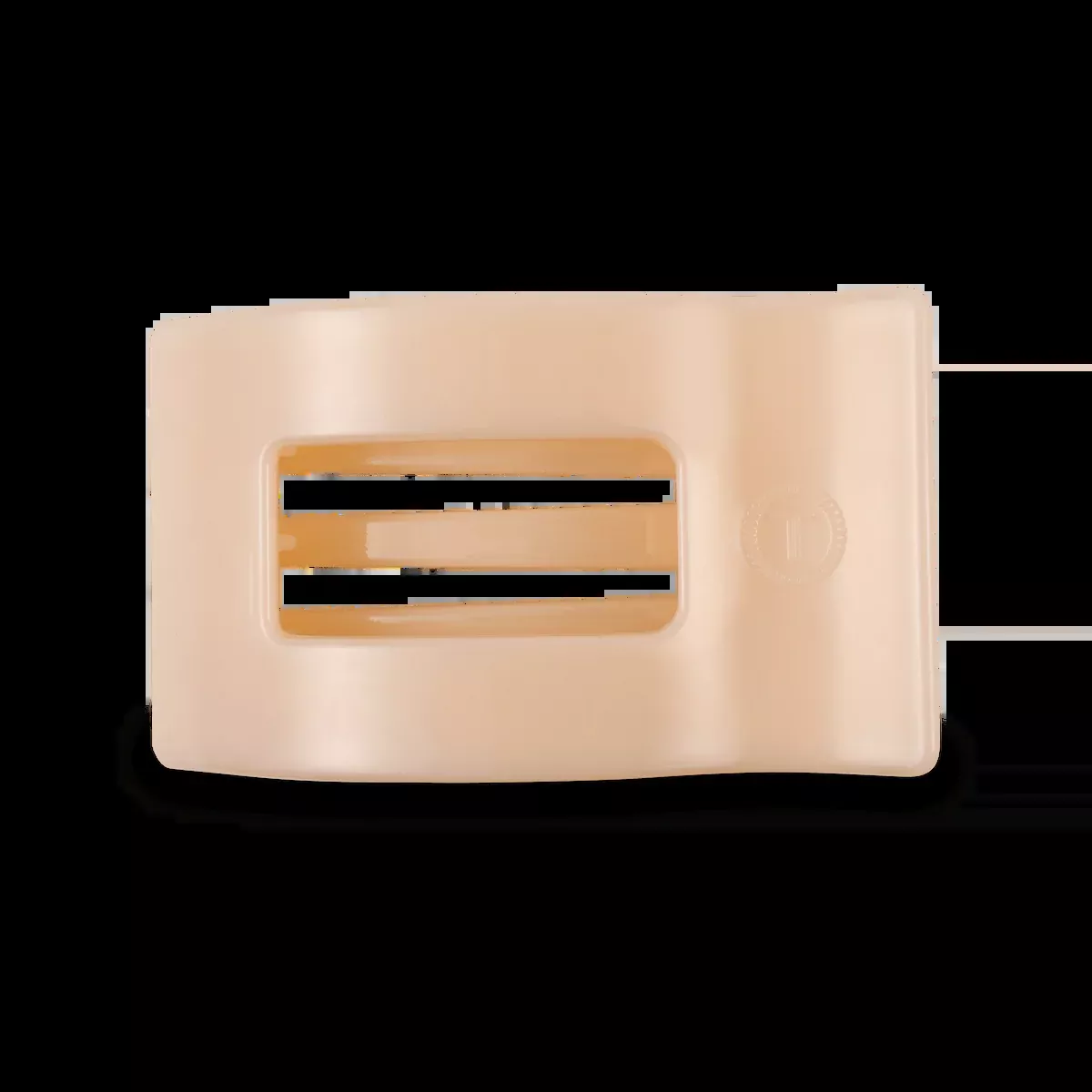 TELETIES Almond Beige Medium Flat Rectangle Hair Clip