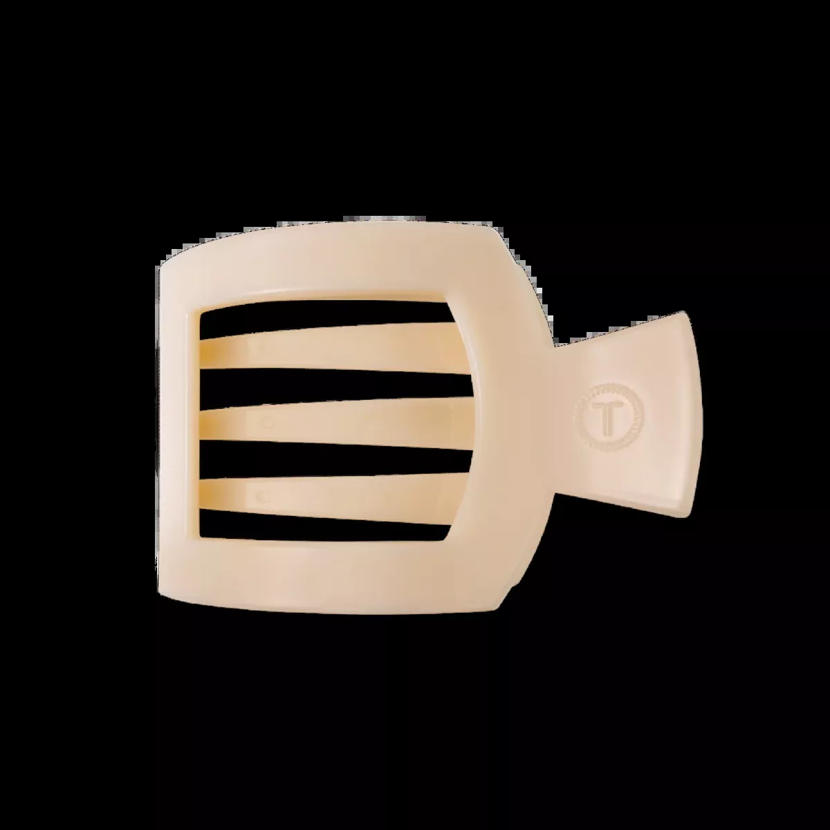 TELETIES Almond Beige Medium Flat Square Hair Clip