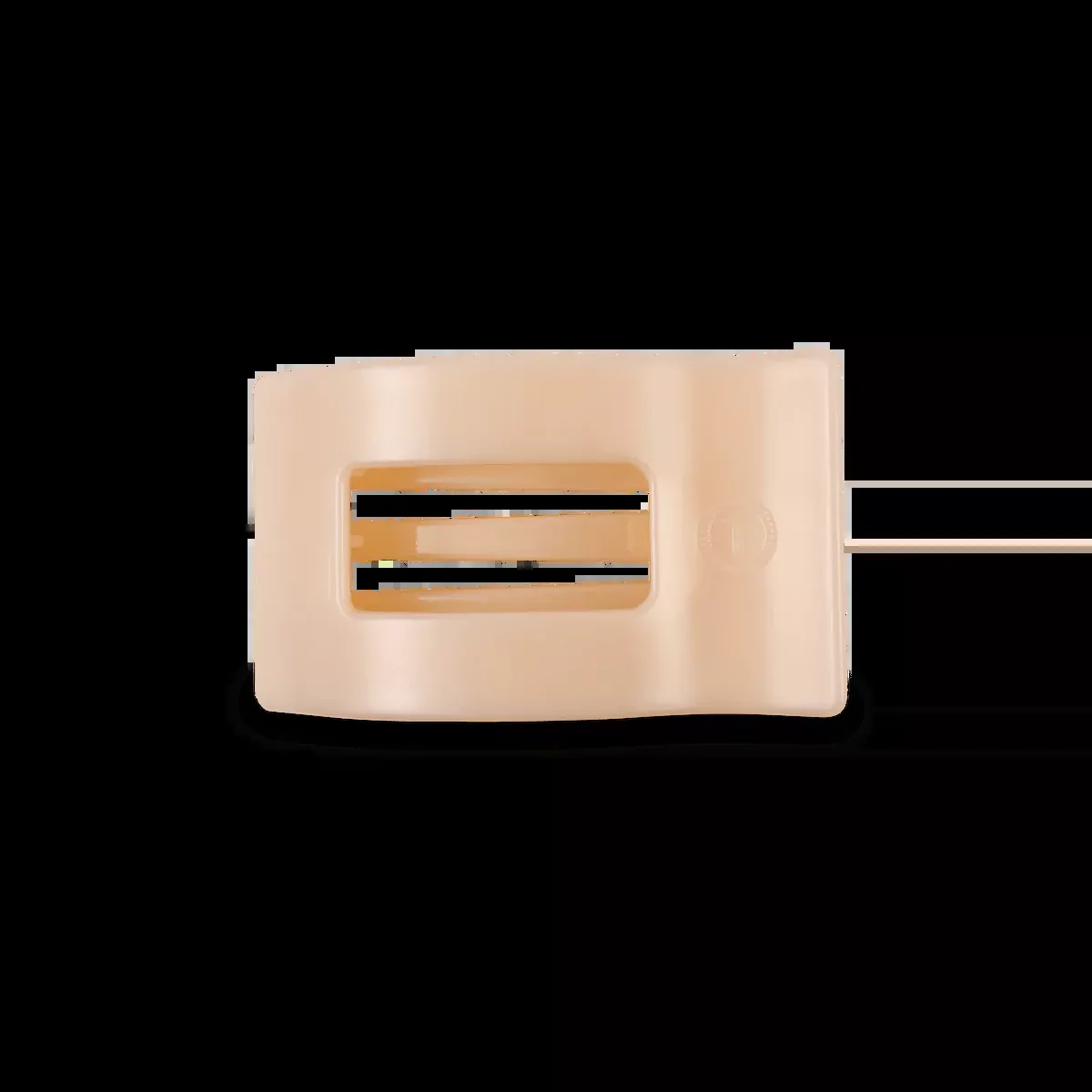 TELETIES Almond Beige Small Flat Rectangle Hair Clip