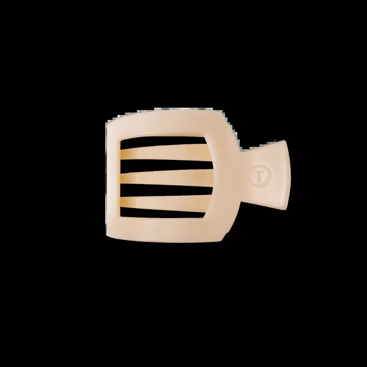 TELETIES Almond Beige Small Flat Square Hair Clip