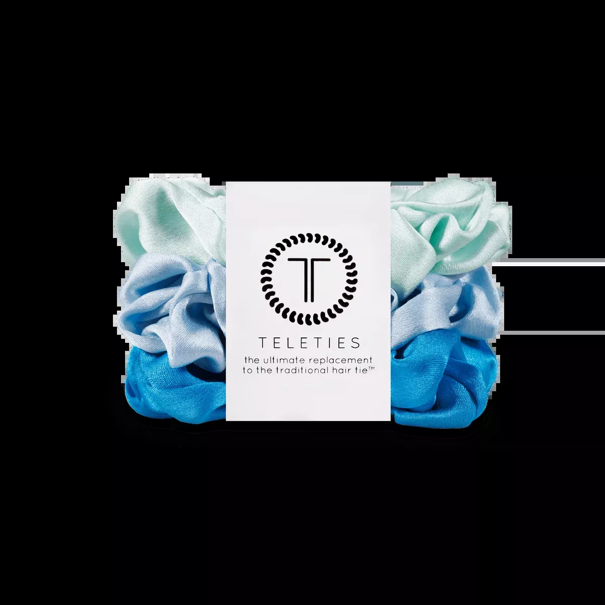 TELETIES Blue My Mind Large Silk Scrunchies