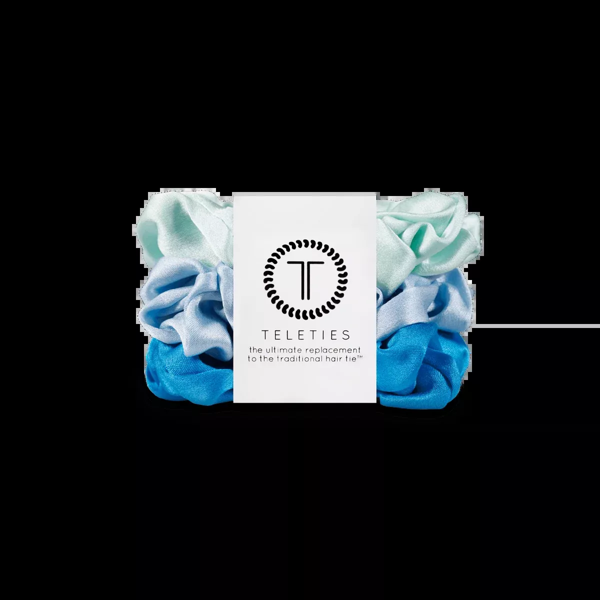 TELETIES Blue My Mind Small Silk Scrunchies