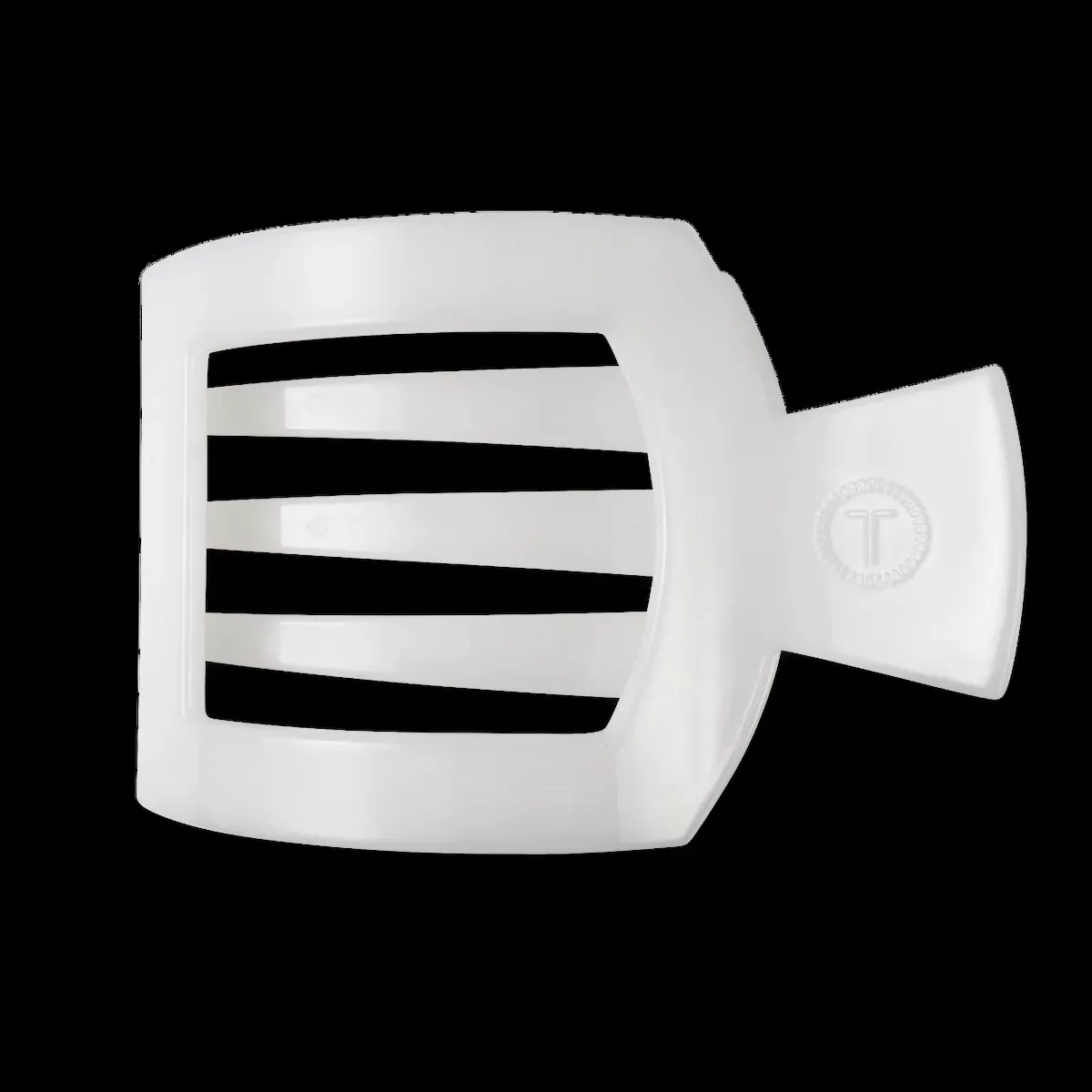 TELETIES Coconut White Large Flat Square Hair Clip