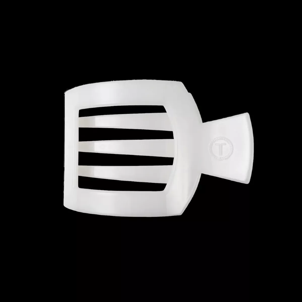 TELETIES Coconut White Medium Flat Square Hair Clip