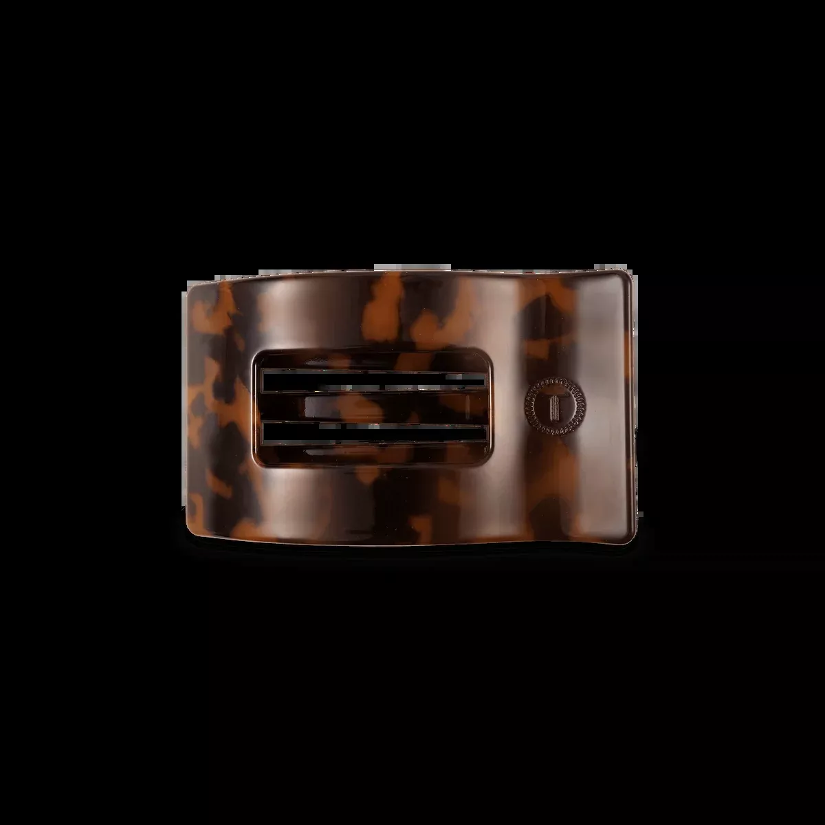 TELETIES Tortoise Small Flat Rectangle Hair Clip