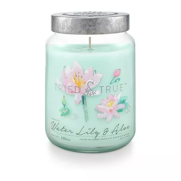 TRIED & TRUE XL JAR CANDLE - WATER LILY & ALOE