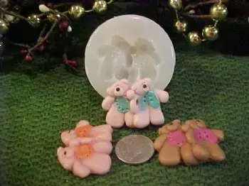 Two Bears Embed 1 Cavity Silicone Mold 2533