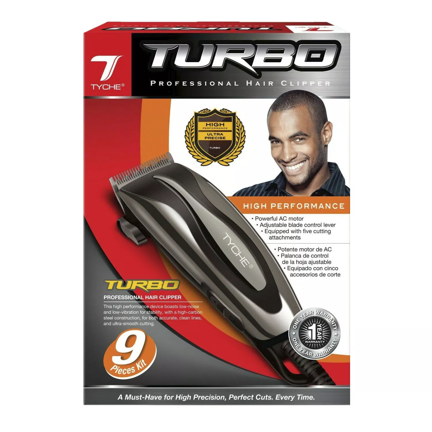 Tyche Turbo Professional Hair Clipper 9 pieces Kit