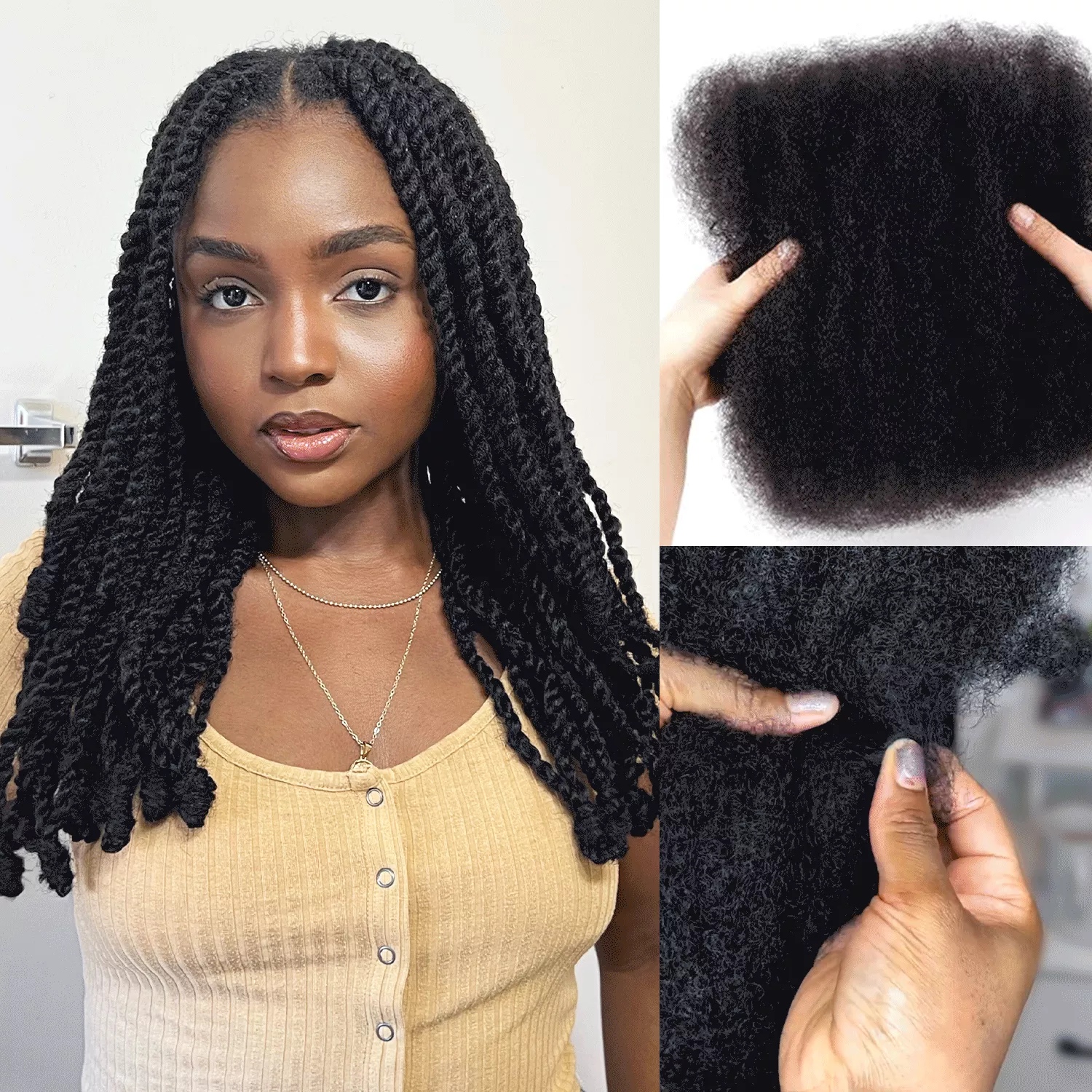 Upscale 100% Human Braiding Hair Afro kinky Twist Locs Bulk Hair