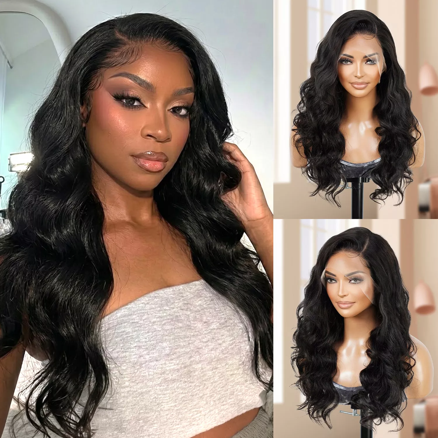 Upscale 100% Human Hair Full Lace Wig Body Wave 22"
