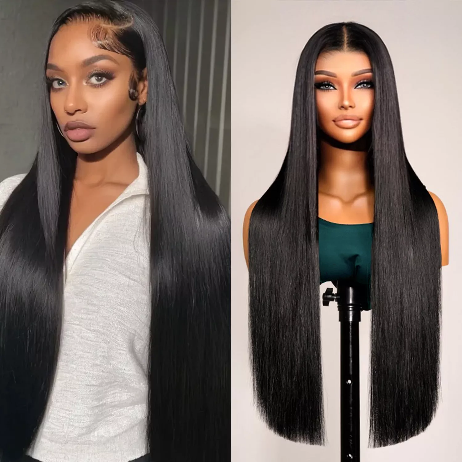 UpScale 100% Human Hair Glueless Pre Plucked 13x4 HD Lace Frontal Glueless Double Drawn Wig 26"