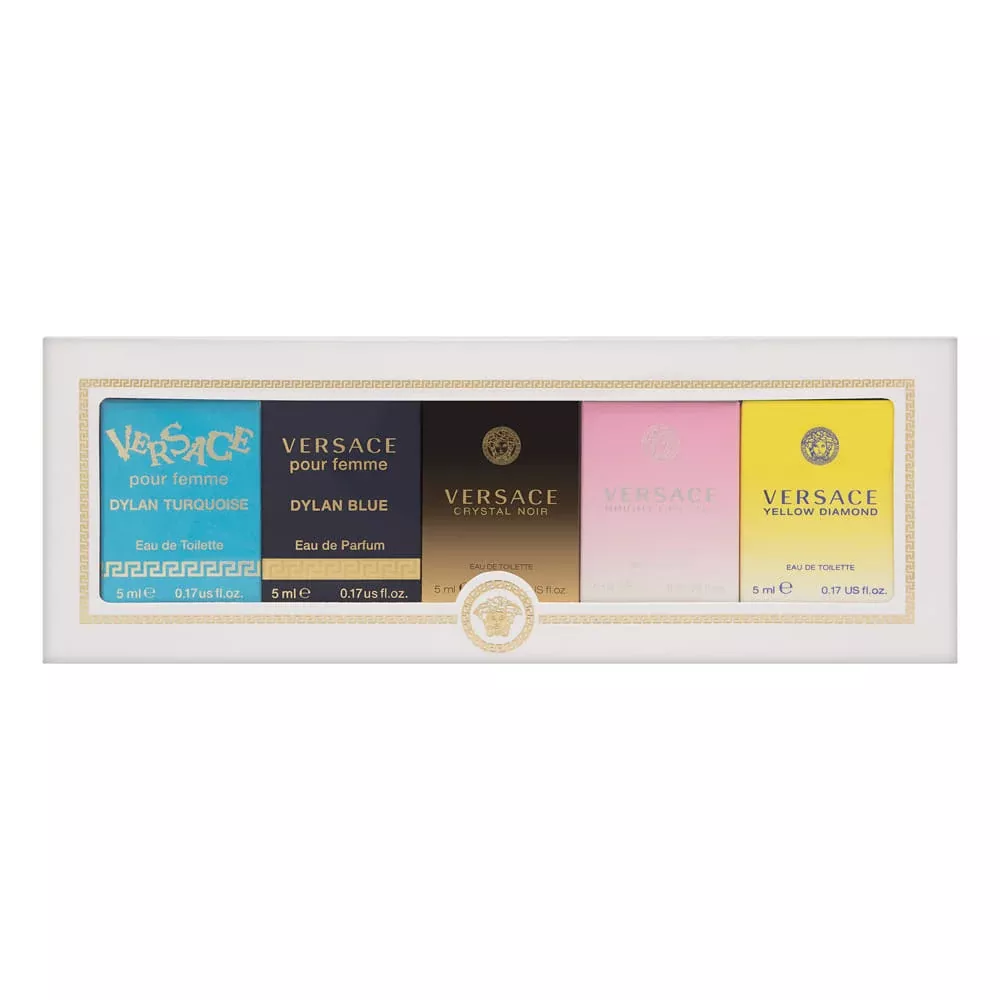Versace Mini Perfume Collection – Dylan Turquoise, Dylan Blue, Crystal Noir & More 5 Piece Set for Women