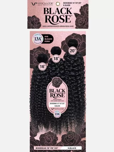 Vivica A Fox Black Rose 100% Unprocessed Human Hair Multi Pack 3pcs BOHEMIAN CURL" (BR3BH) Weave