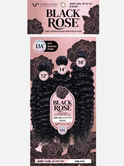 Vivica A Fox Black Rose 100% Unprocessed Human Hair Multi Pack 3pcs JERRY CURL" (BR3JC) Weave