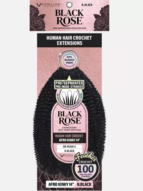 Vivica A Fox Black Rose Human Hair Crochet Extension -AFRO KINKY Bulk