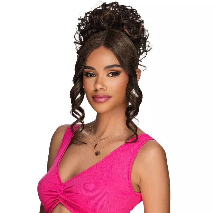 Vivica A Fox Lace Part Bang & Bun - LBPB-VIOLET