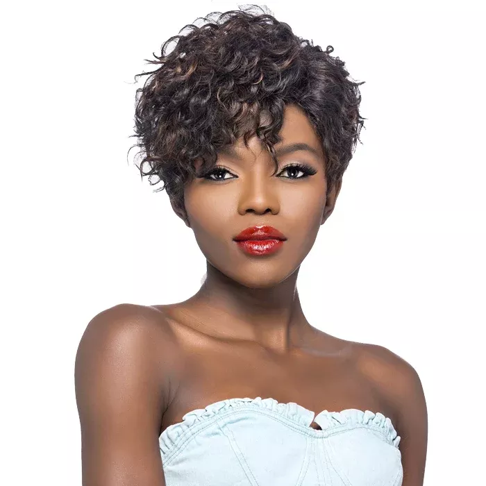 Vivica A. FOX Short Loose Curl & Tapered Back And Side Bang With Invisible Side Part Cap Wig - Harlow