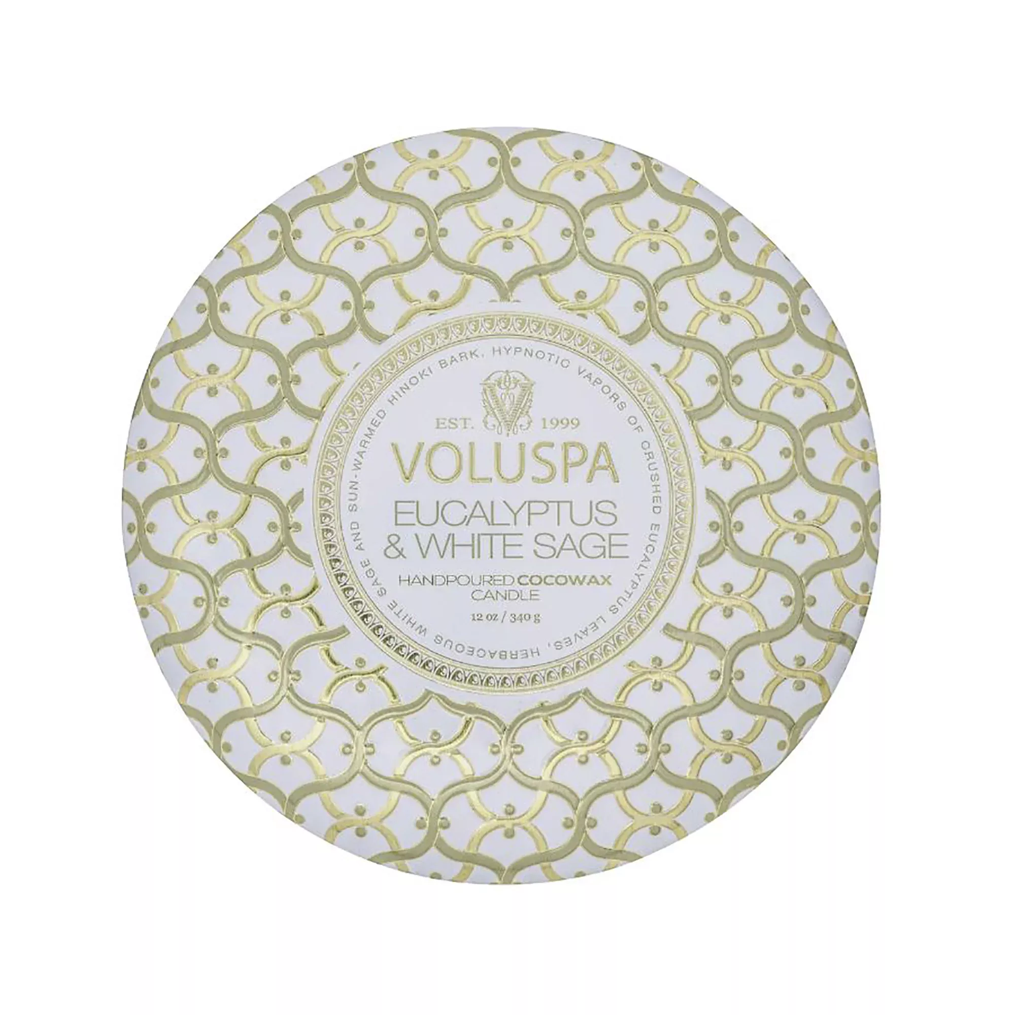 Voluspa Maison Blanc Metallo 3 Wick Candle