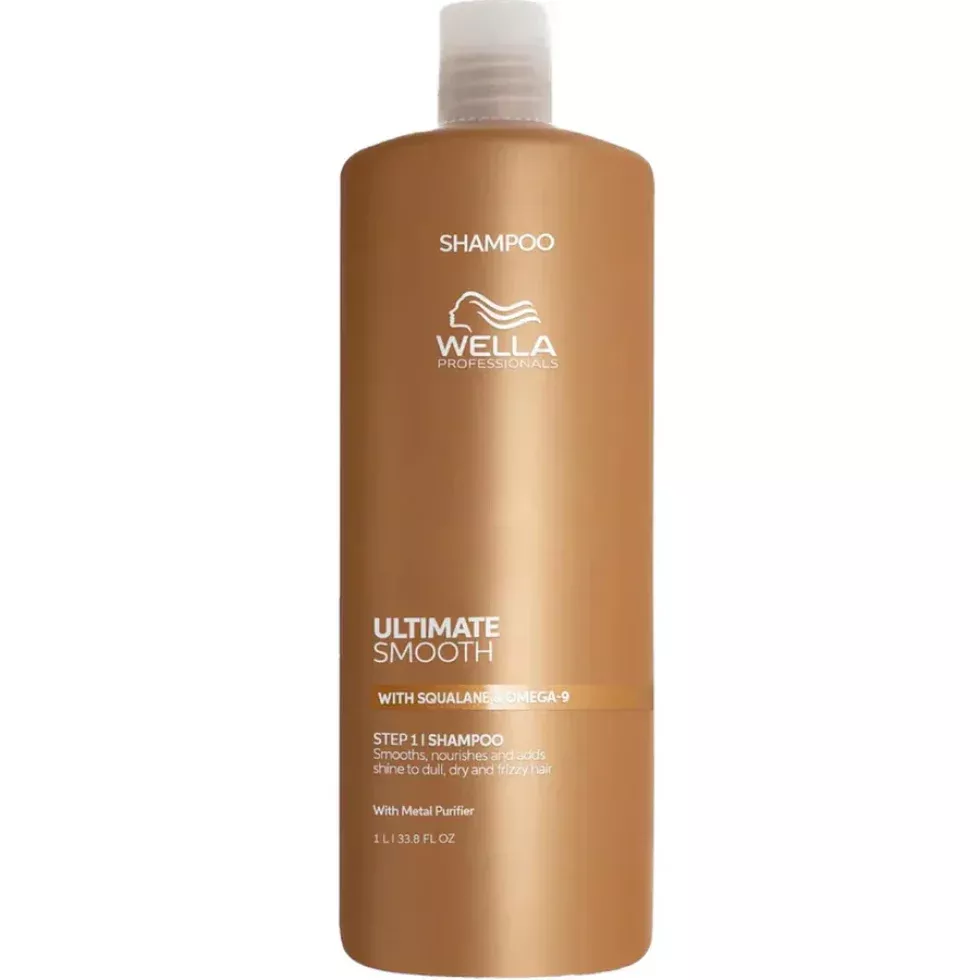 Wella Professionals Ultimate Smooth Shampoo 1000ml | Frizz Control & Shine