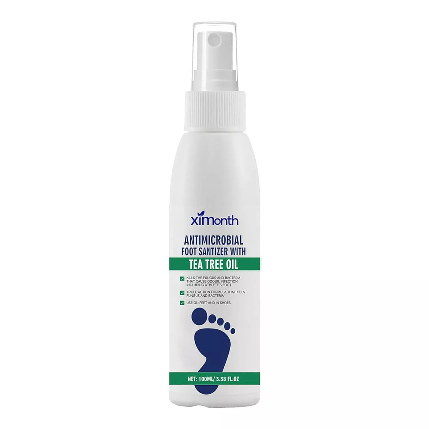 Ximonth Antimicrobial Foot Santizer with Tea Tree Oil 3.38oz/ 100ml