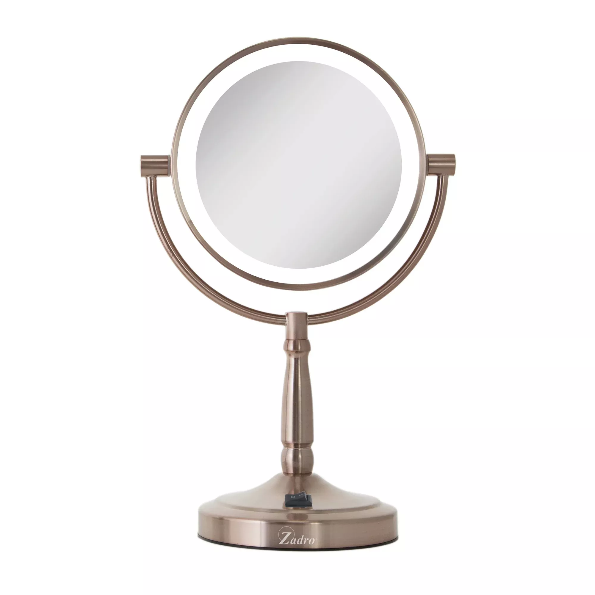 Zadro 9" Round LED Cordless Dual-Sided Mirror 10X/1X LEDMVRG10