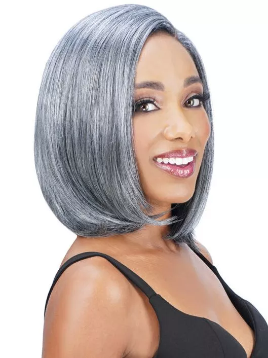 ZURRY SIS MS. WISDOME SALT AND PEPPER SYNTHETIC LACE PART WIG - WISDOM 304