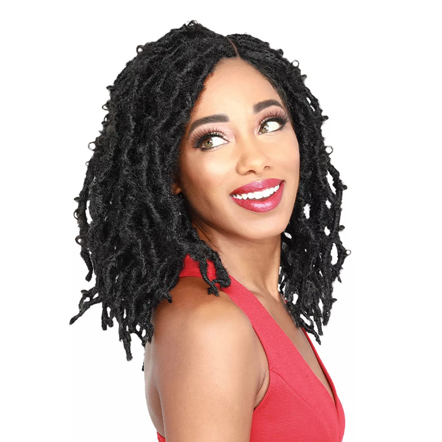 Zury Sis Braided Lace Front Wig 4X5 Free Part Diva-Lace Butterfly Loc Short